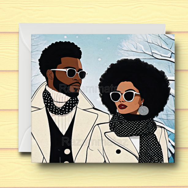 Black Couple A Christmas Card